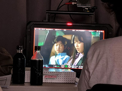 자동차회사 광고 촬영장 모습.