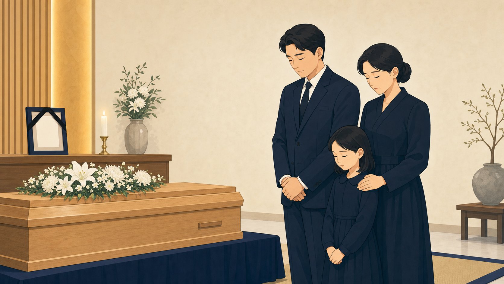 작은 규모로 차분히 진행되는 가족 중심 장례 절차