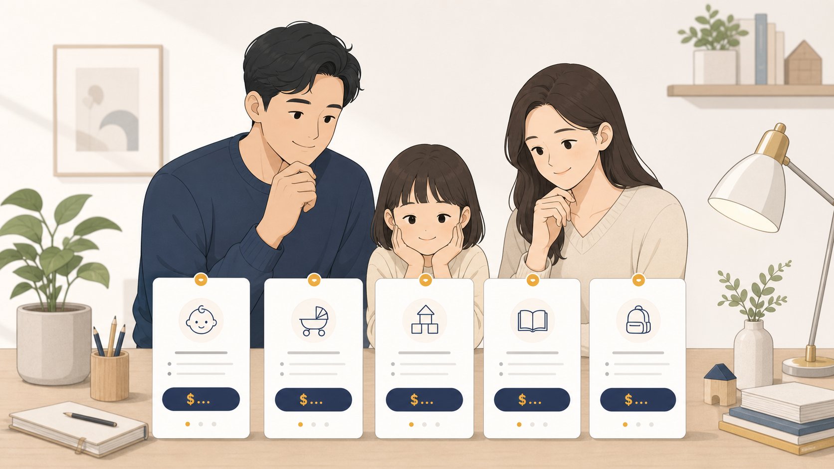 안치실 사용료가 1일 단위 카드로 정리된 요금 안내 일러스트
