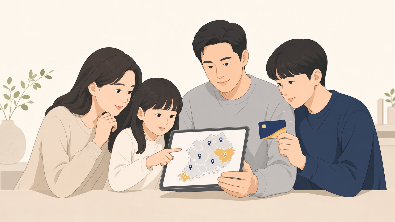 상조 회원증과 충청도 지역 장례식장 정보를 함께 확인하는 가족
