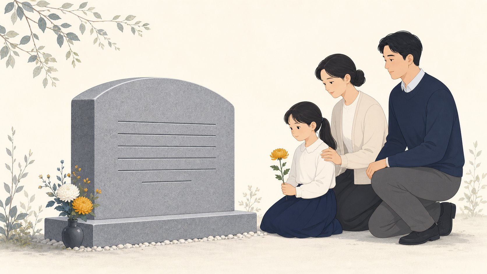 비문이 새겨질 자리를 보여주는 단정한 화강암 비석