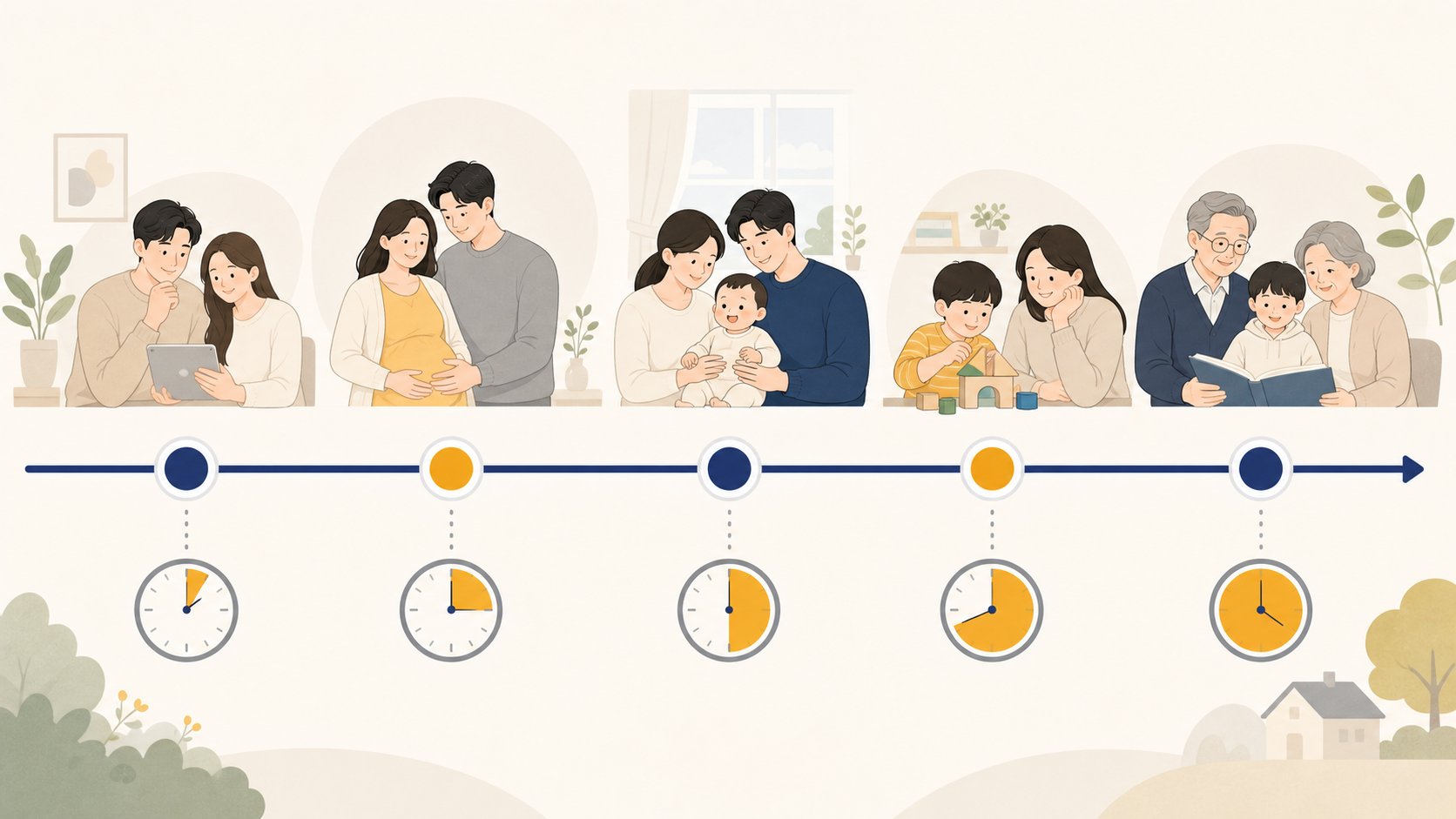 부검 단계별 소요 시간을 보여주는 타임라인
