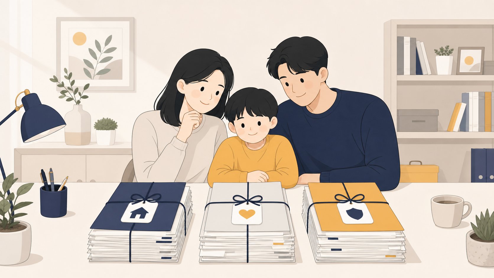 고인 상속인 부동산 세 묶음으로 분류한 등기 서류