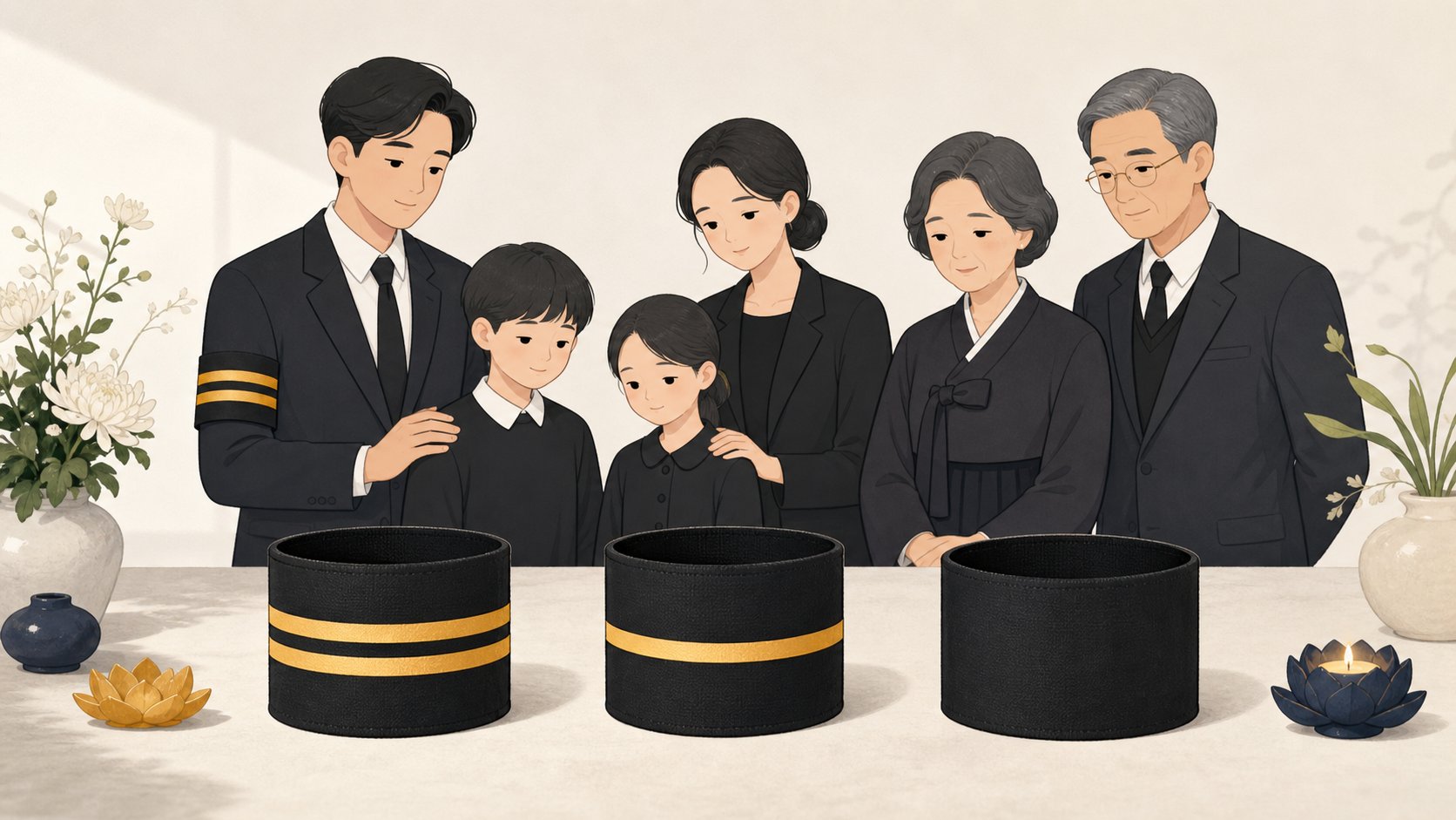 두 줄 한 줄 무선 완장을 나란히 비교한 모습