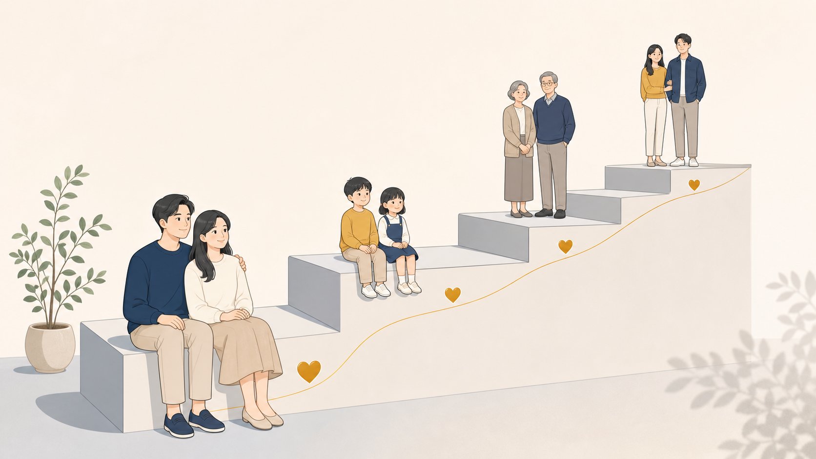 배우자 자녀 부모 형제 등 유족 지급 순위를 계단 형태로 표현한 그림