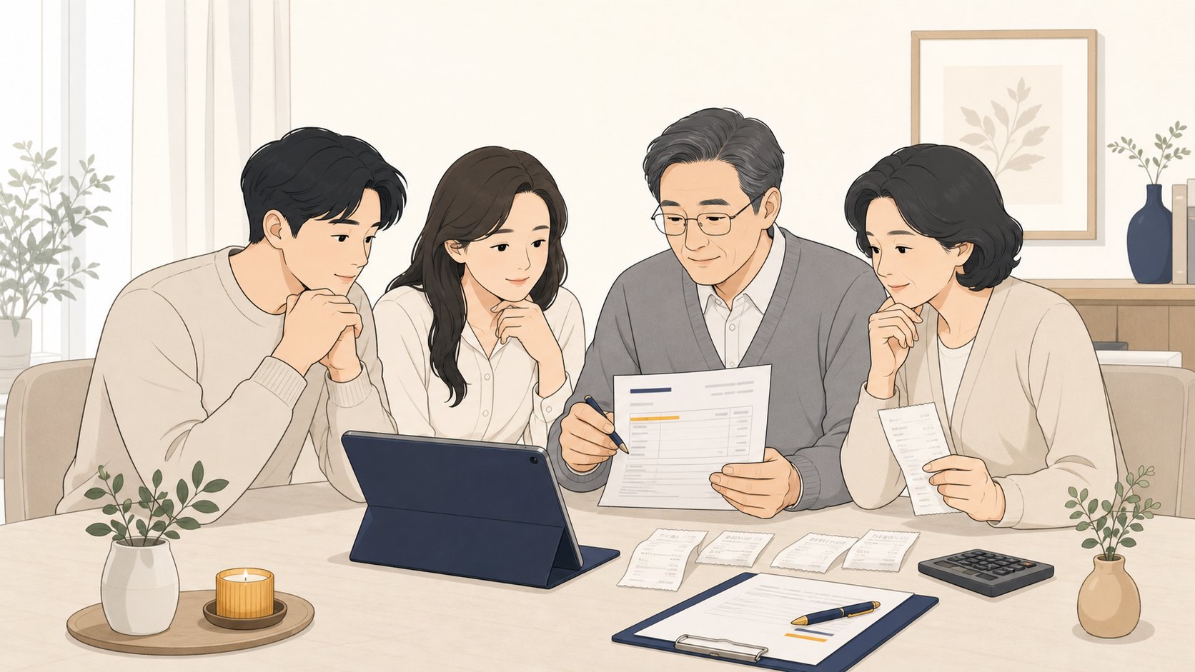 충청도 장례식장 비용 정보를 화면으로 비교하며 견적을 살피는 가족