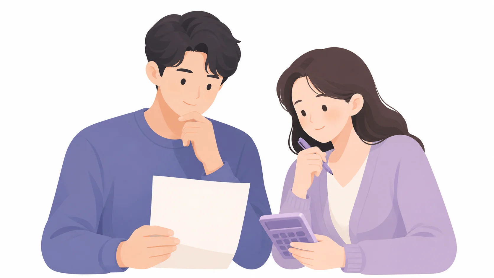가족이 장례 예산을 계획하며 항목을 조율하는 차분한 장면
