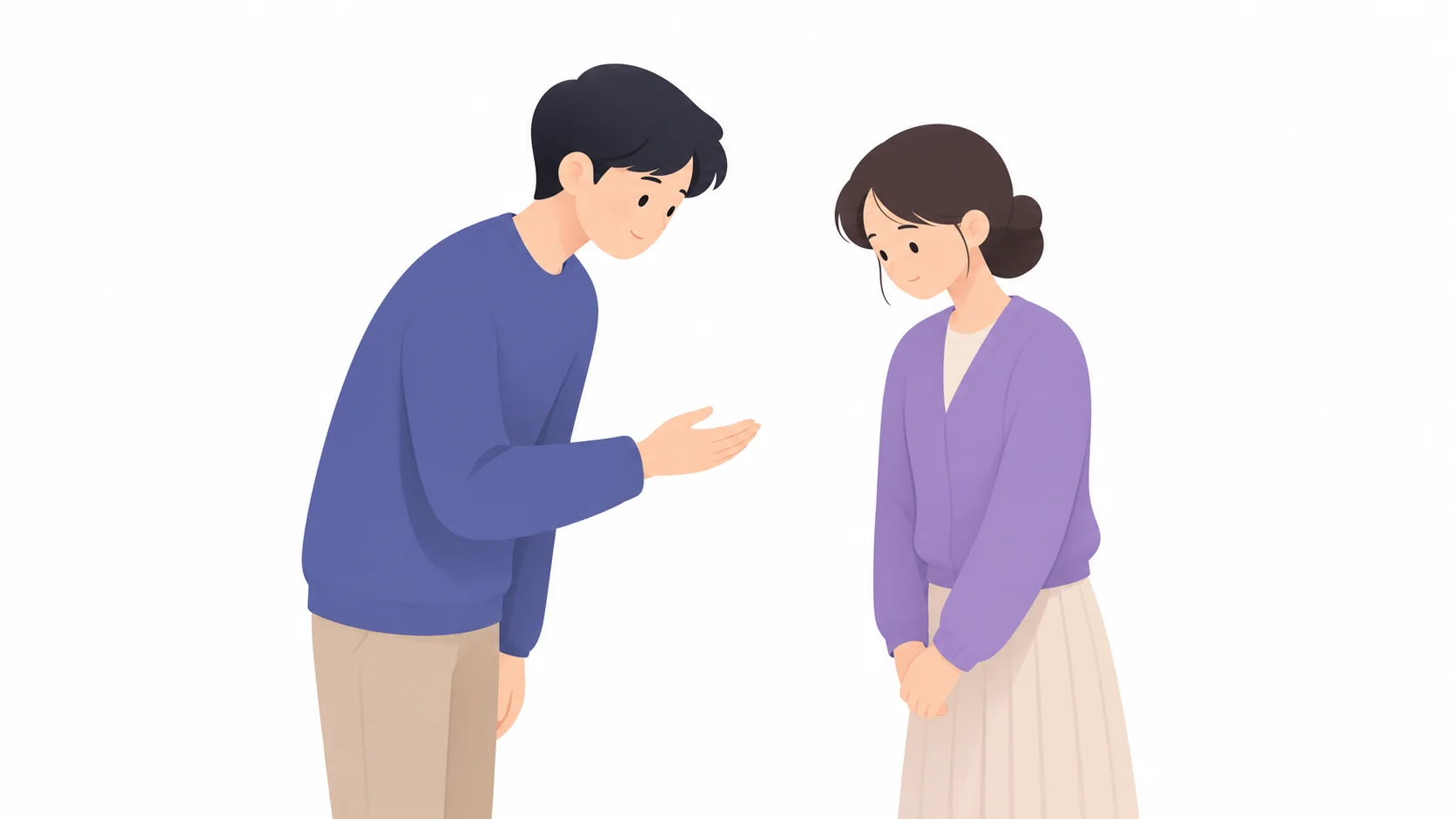상주에게 조용히 위로의 말을 건네는 모습
