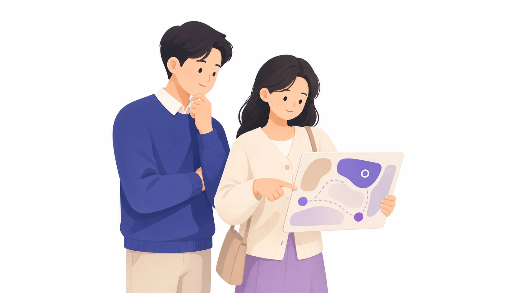 가족이 봉안당 자리를 함께 고르는 모습