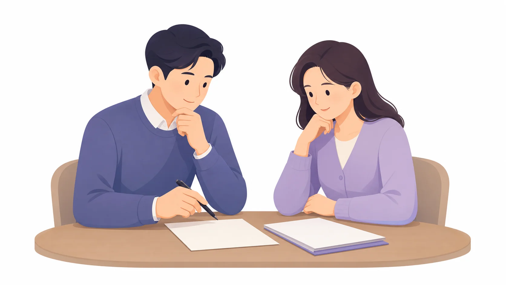 매장과 화장을 두고 차분히 상의하는 모습