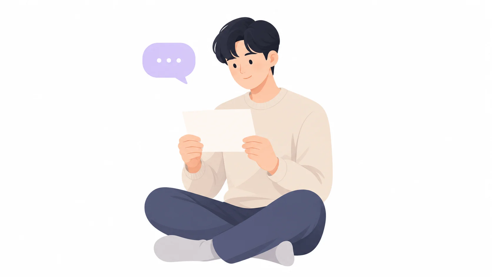 부고 문자 문안 한 통을 살펴보는 모습