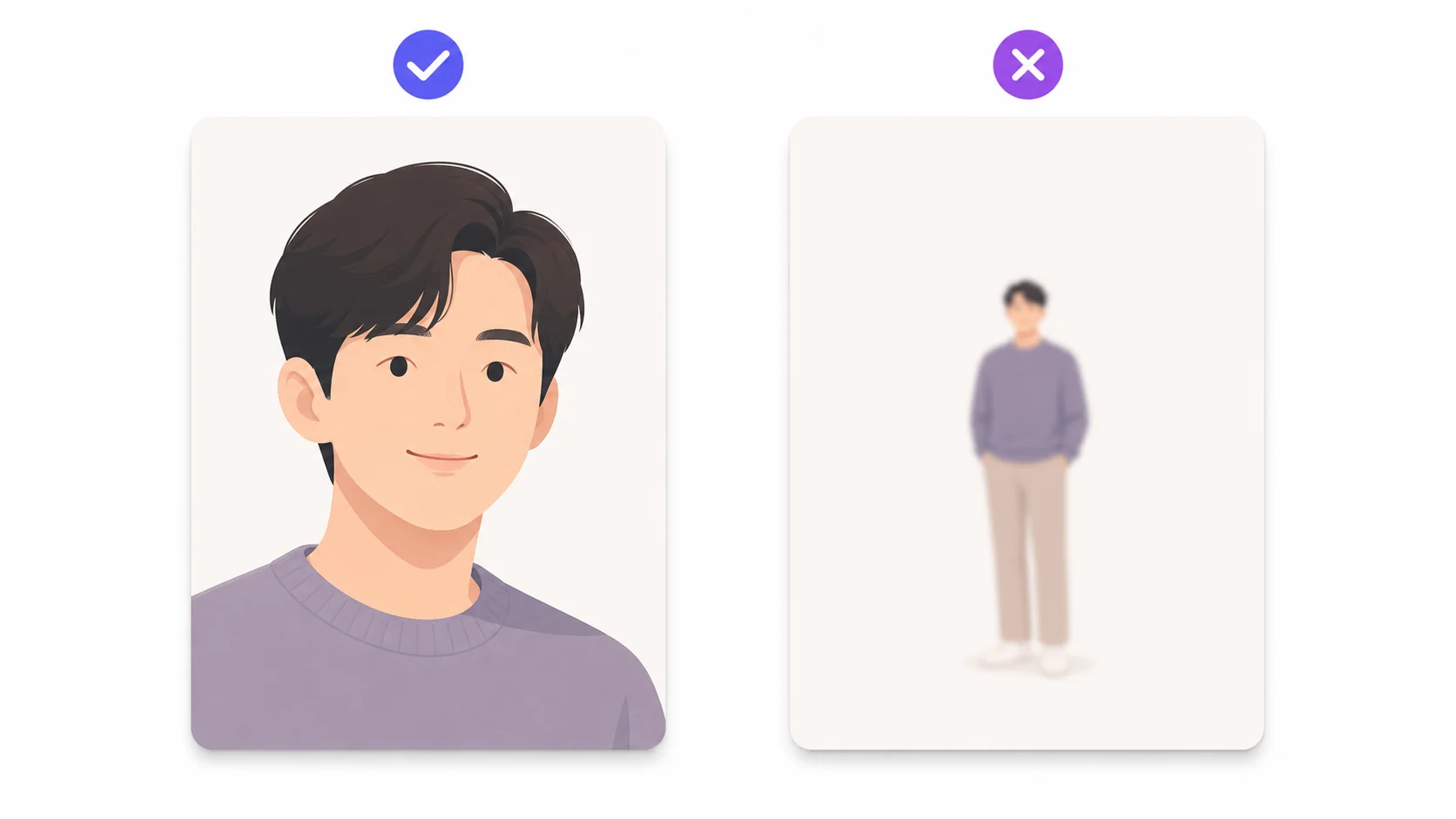 영정사진으로 쓰기 좋은 사진과 어려운 사진 비교
