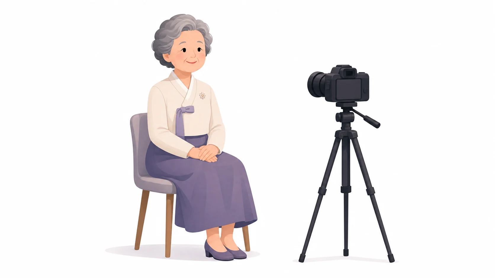장수사진 사전 촬영을 준비하는 어르신