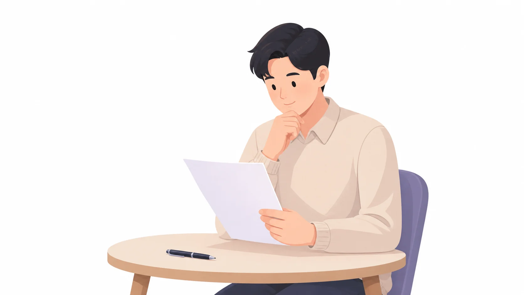상속세 신고 서류를 검토하는 모습