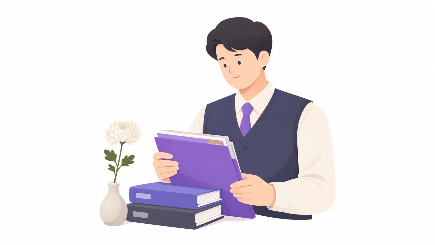 무연고 사망 처리 서류를 정리하는 지자체 담당자