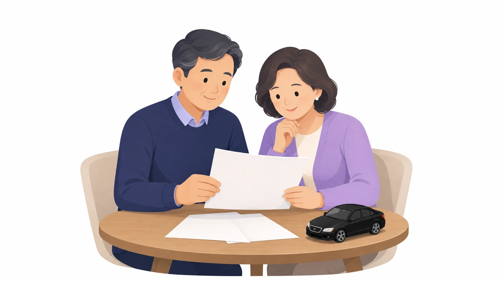 장의차 요금 구조를 견적서로 확인하는 부부