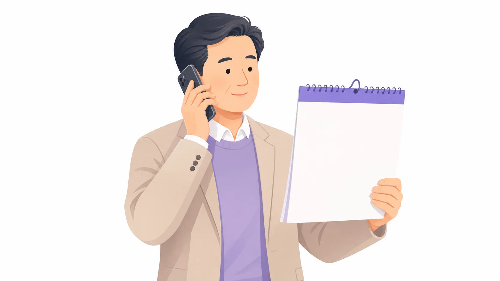 달력을 보며 벌초 일정을 예약하는 남성