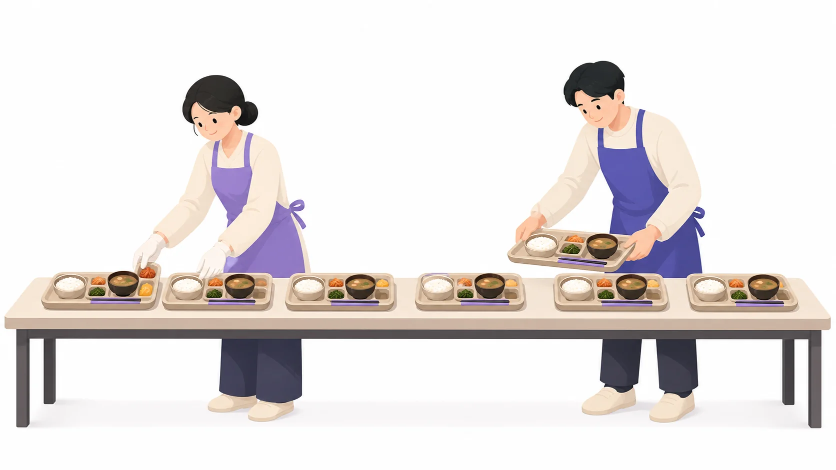 조문객 수만큼 상차림을 준비하는 접객 도우미