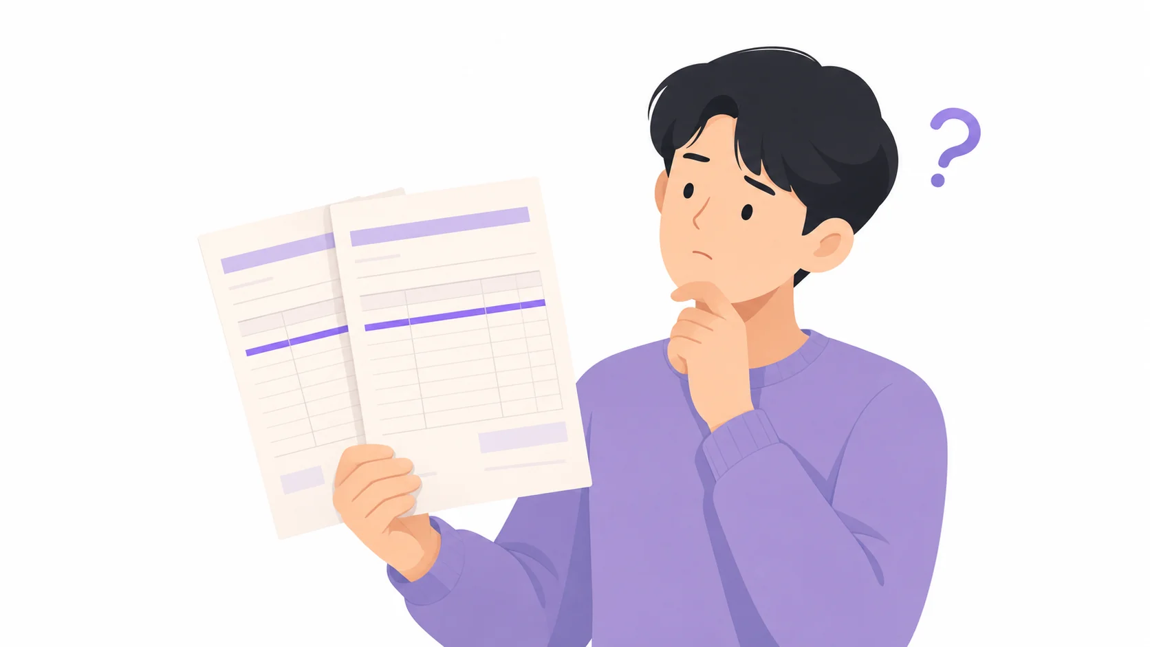 같은 항목이 두 서류에 겹쳐 청구된 상황
