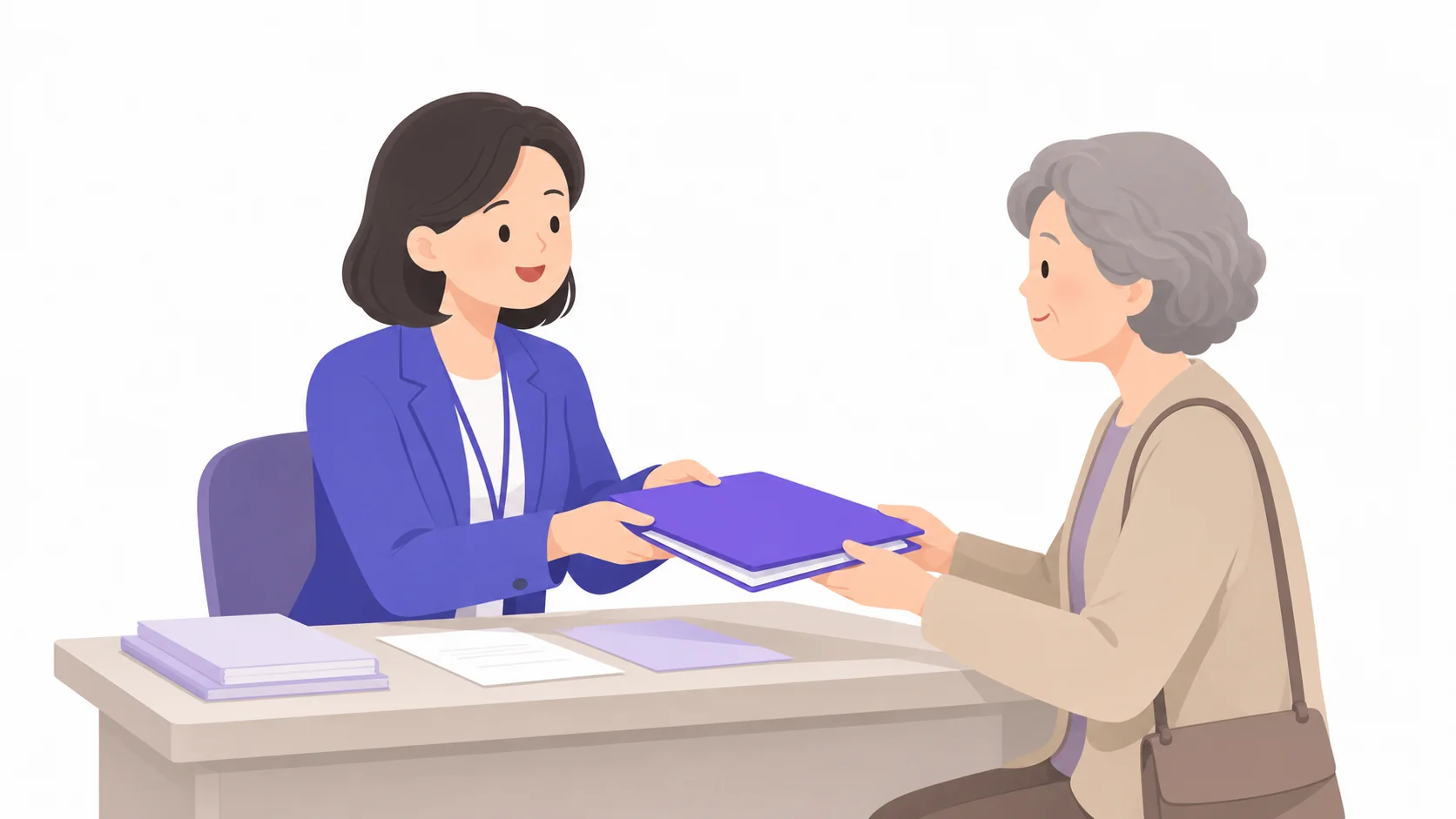 보훈 담당자에게 지원 안내를 받는 유족