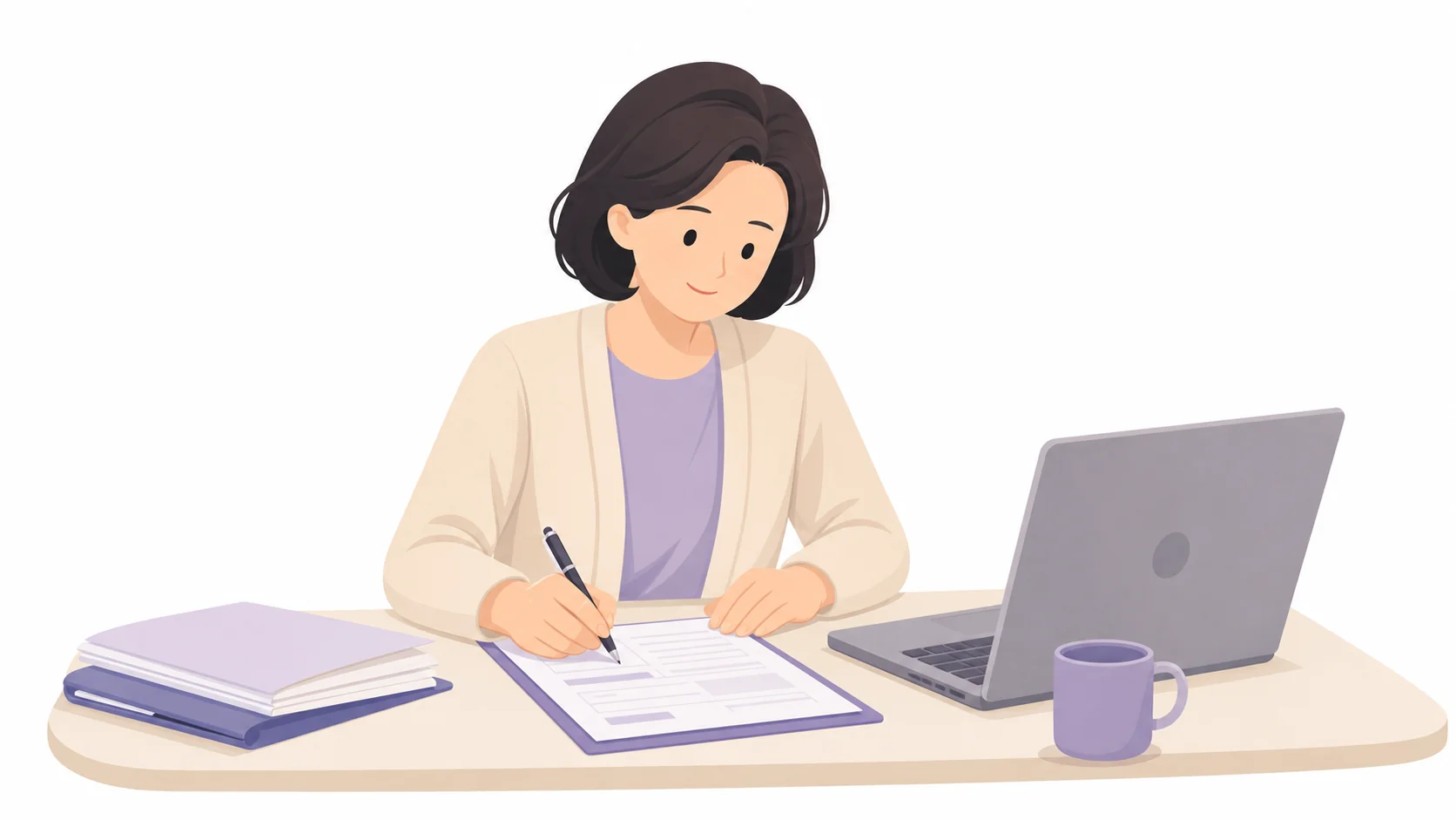 국립묘지 안장 신청서를 작성하는 유족