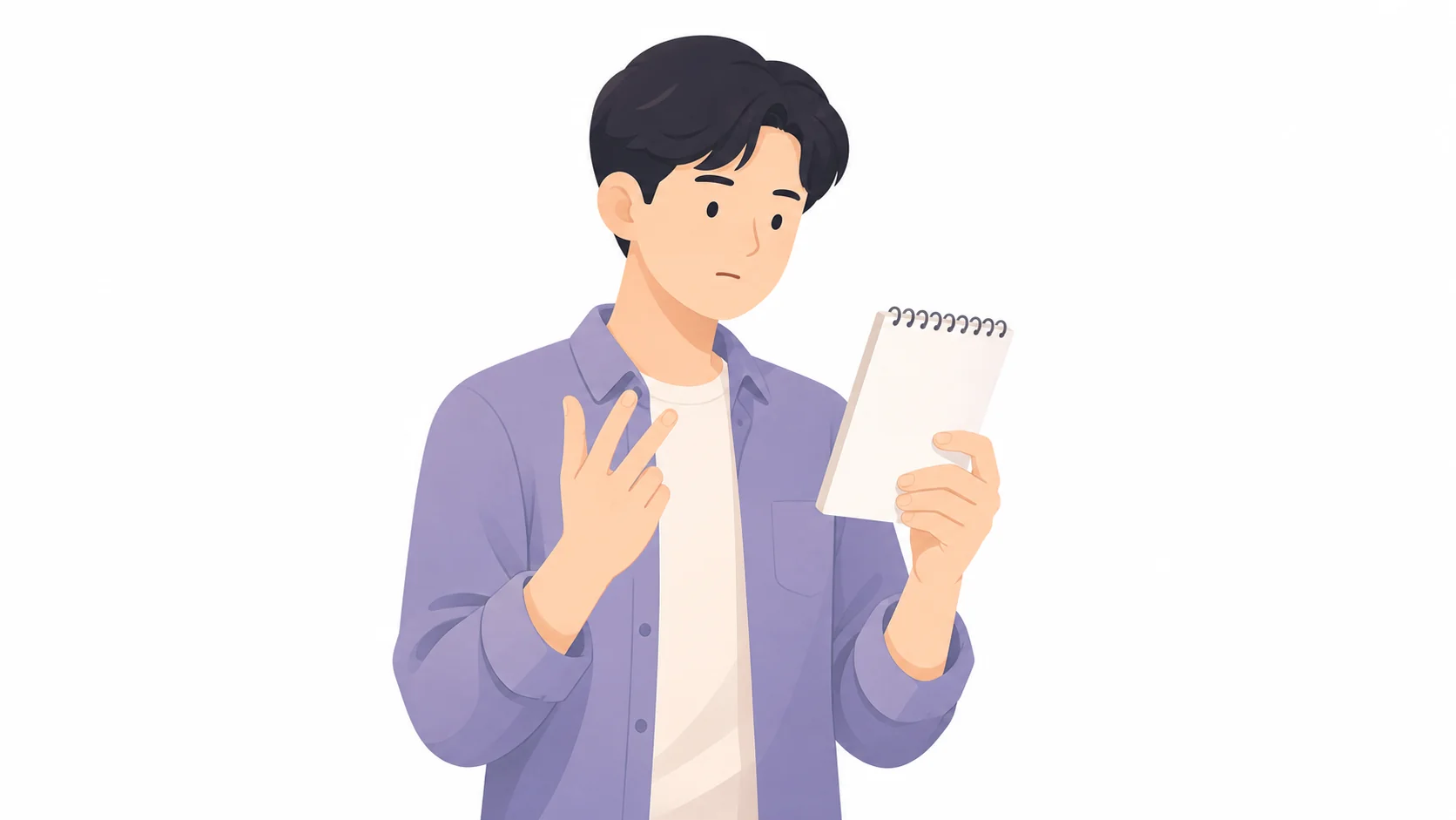 손가락으로 세어 가며 답례품 수량을 가늠하는 모습