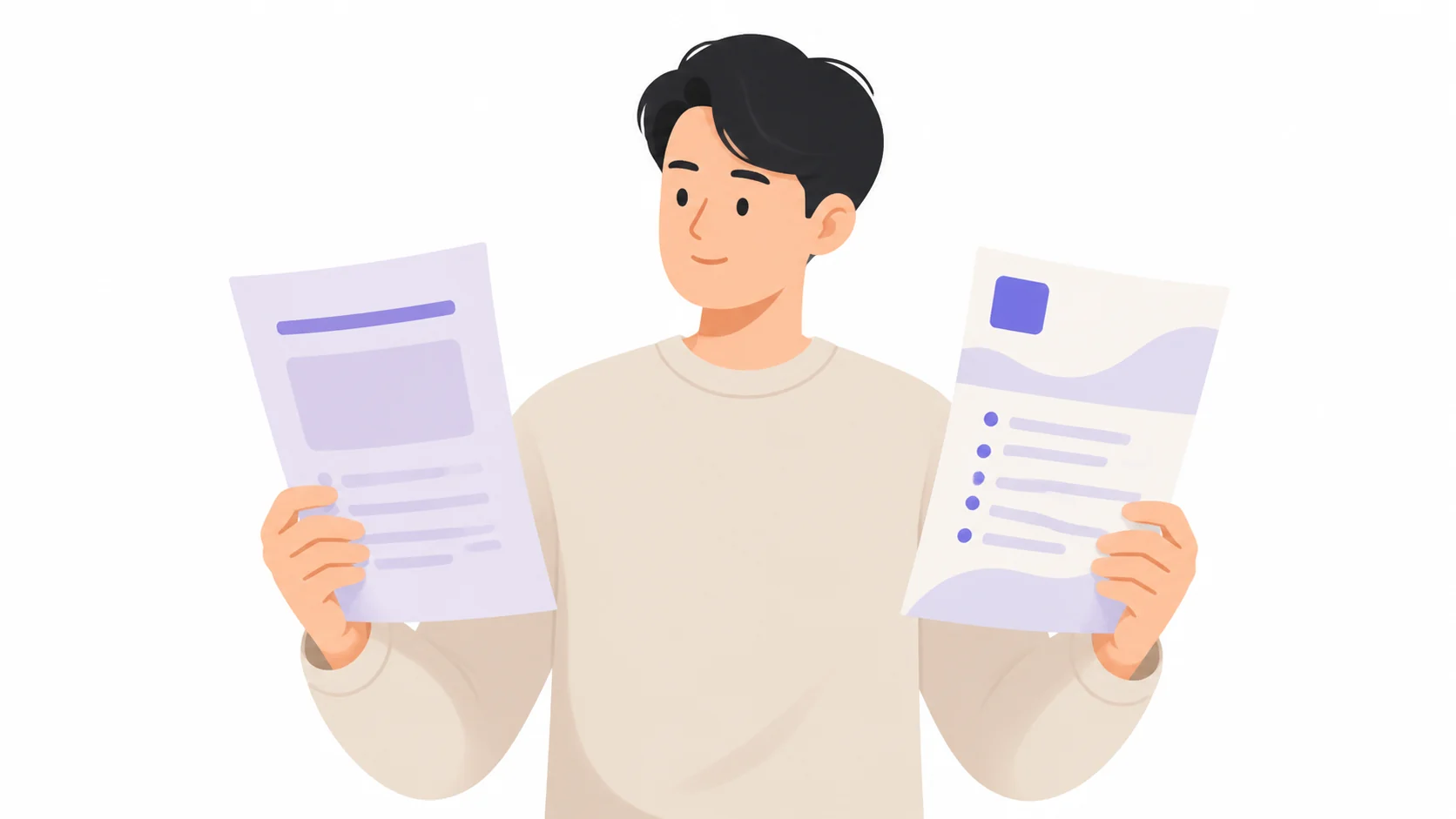 장례 정산서와 지원 안내문을 나란히 놓고 비교하는 모습