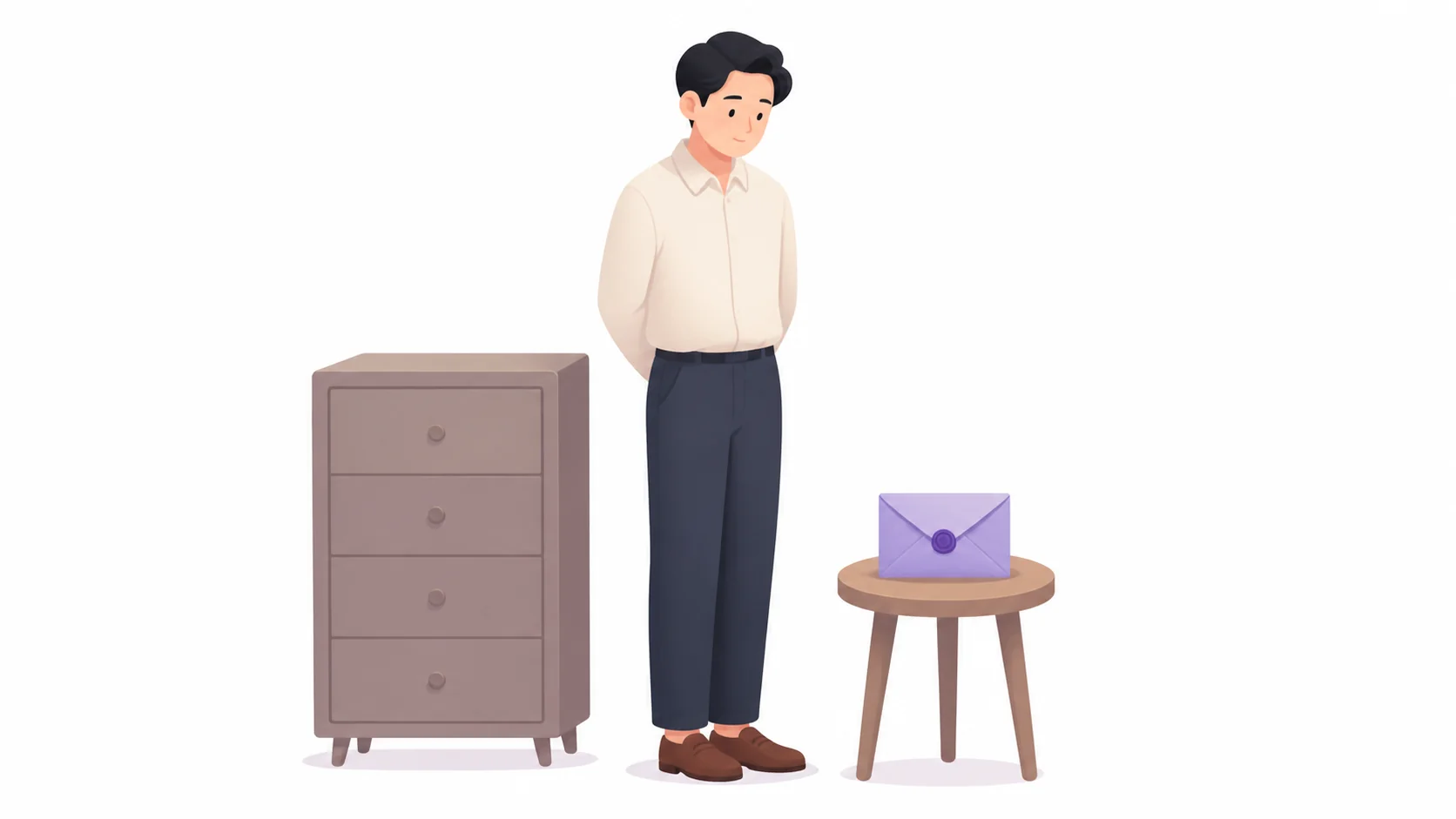 상속 판단 전 유품에 손대지 않고 멈춘 모습