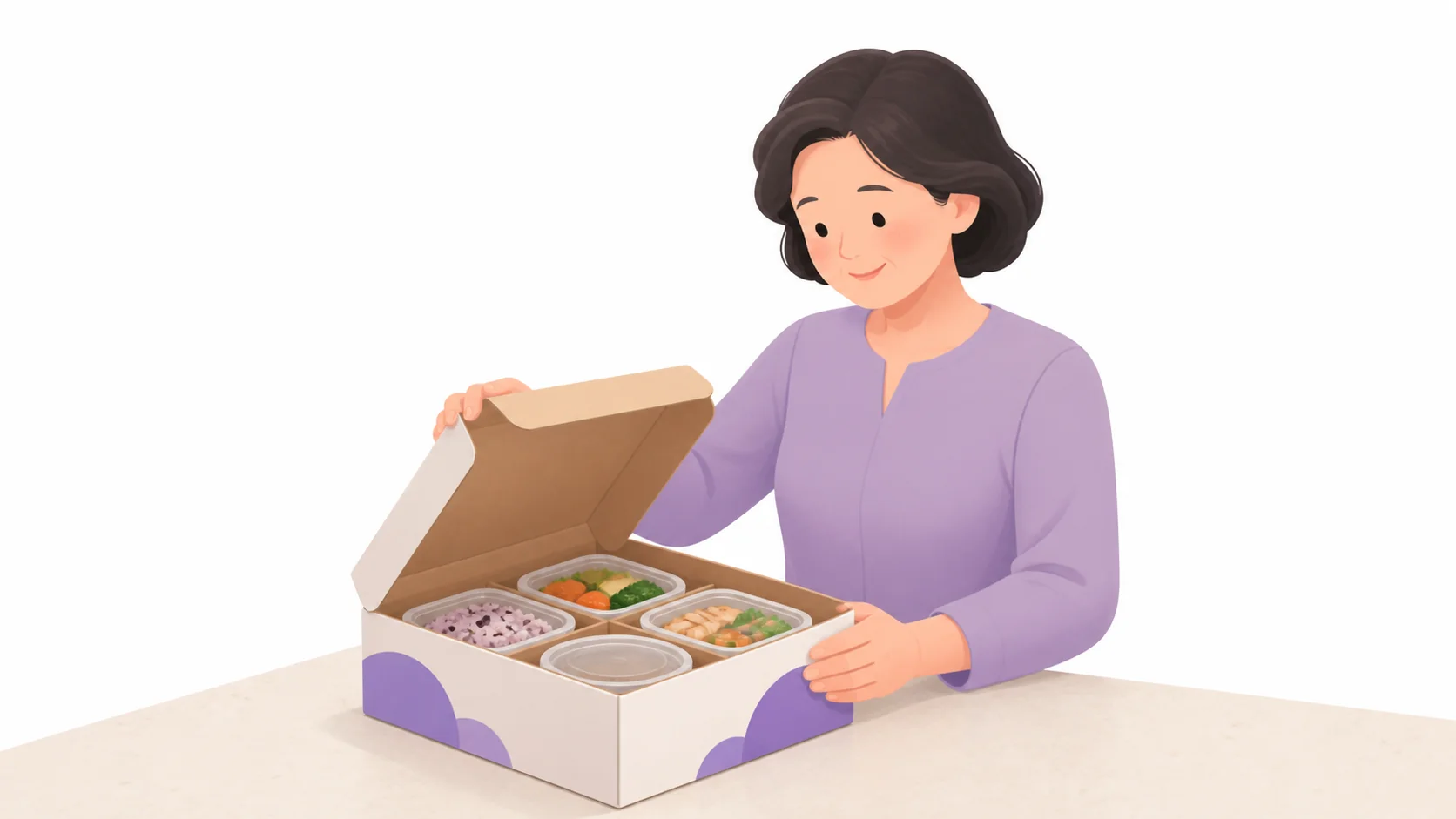 제사 음식 대행 배송을 받아 여는 모습