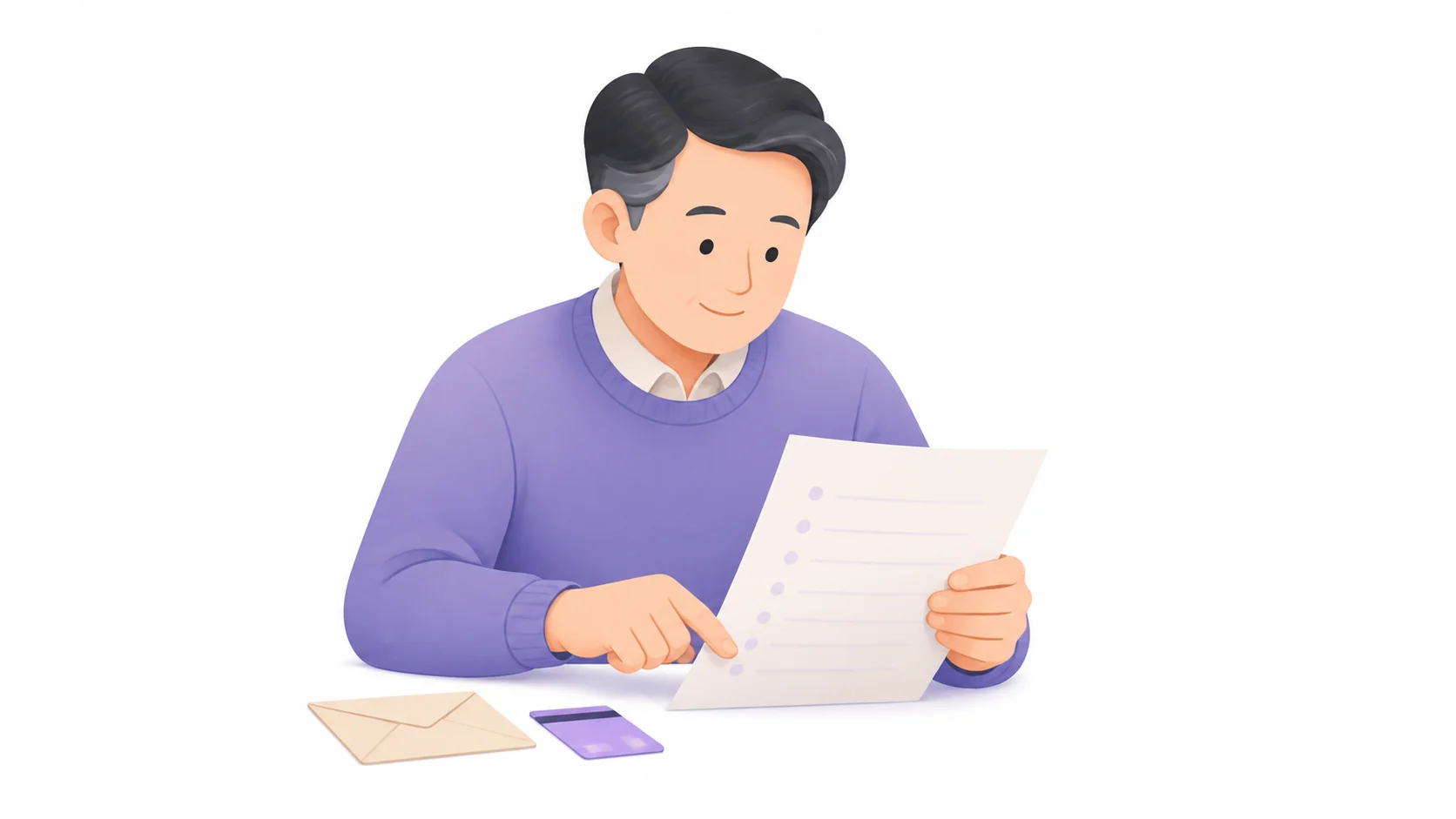 고인 명의 자동이체 목록을 한 줄씩 짚어 확인하는 모습