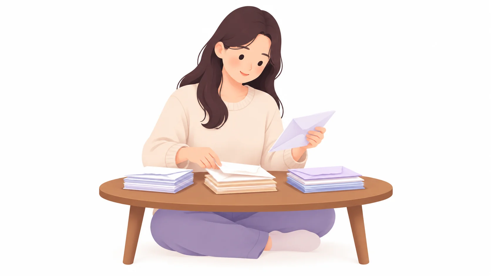 고인 집에 온 공과금 고지서를 분류하는 딸