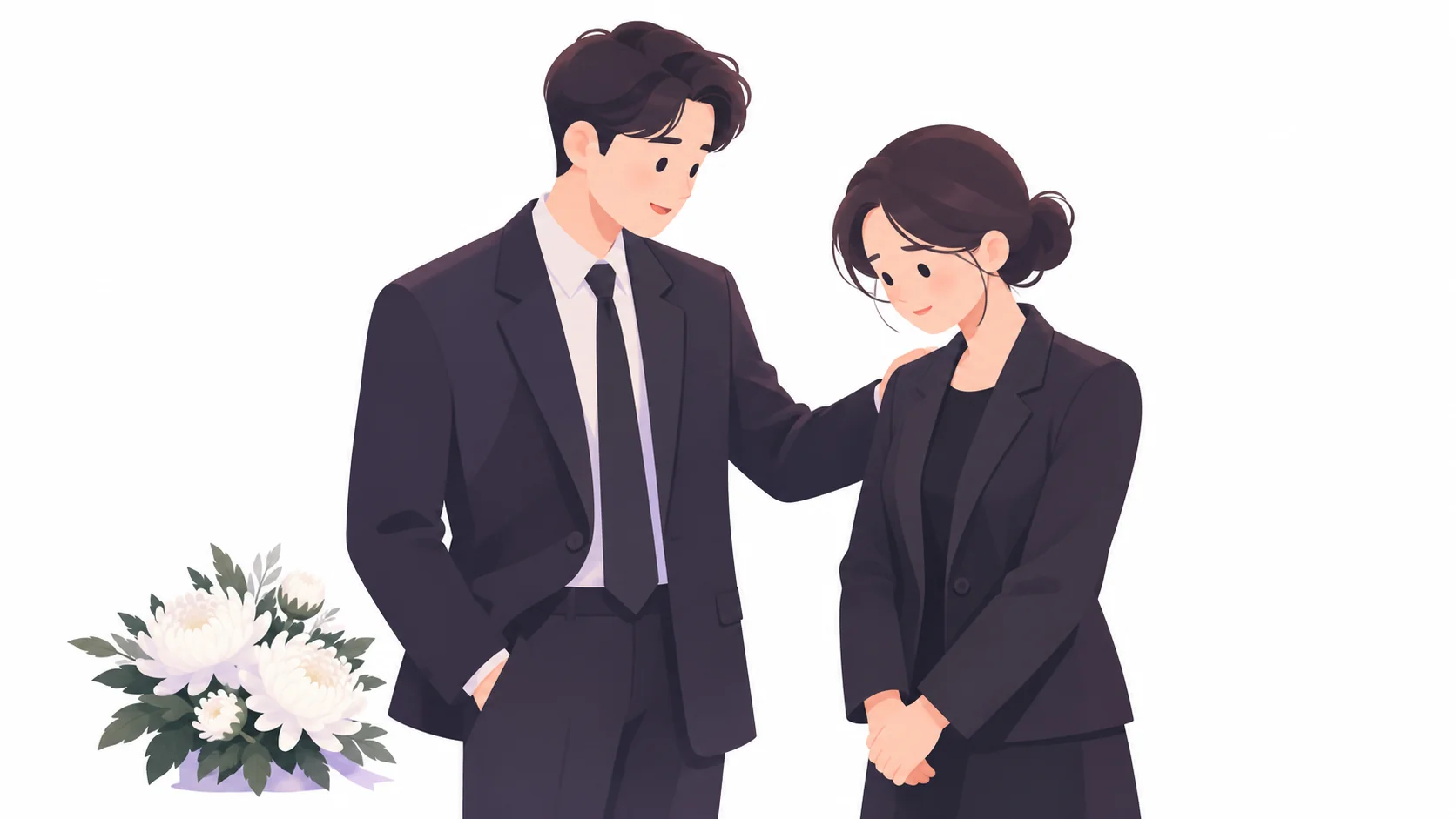 조모상을 당한 동료에게 조용히 위로를 건네는 직장인