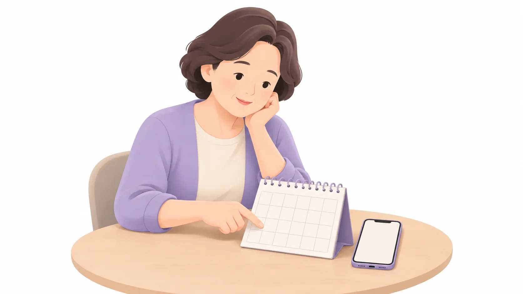 달력과 휴대폰으로 49제 날짜를 세어 보는 가족