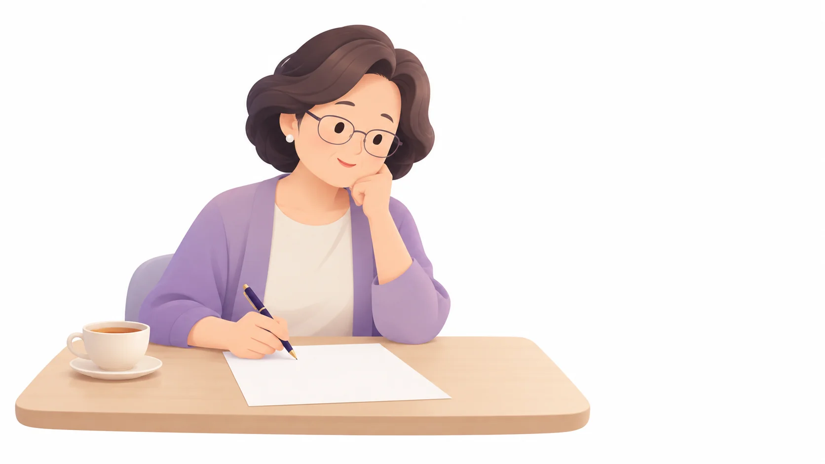 집에서 세금 서류를 살펴보는 유족