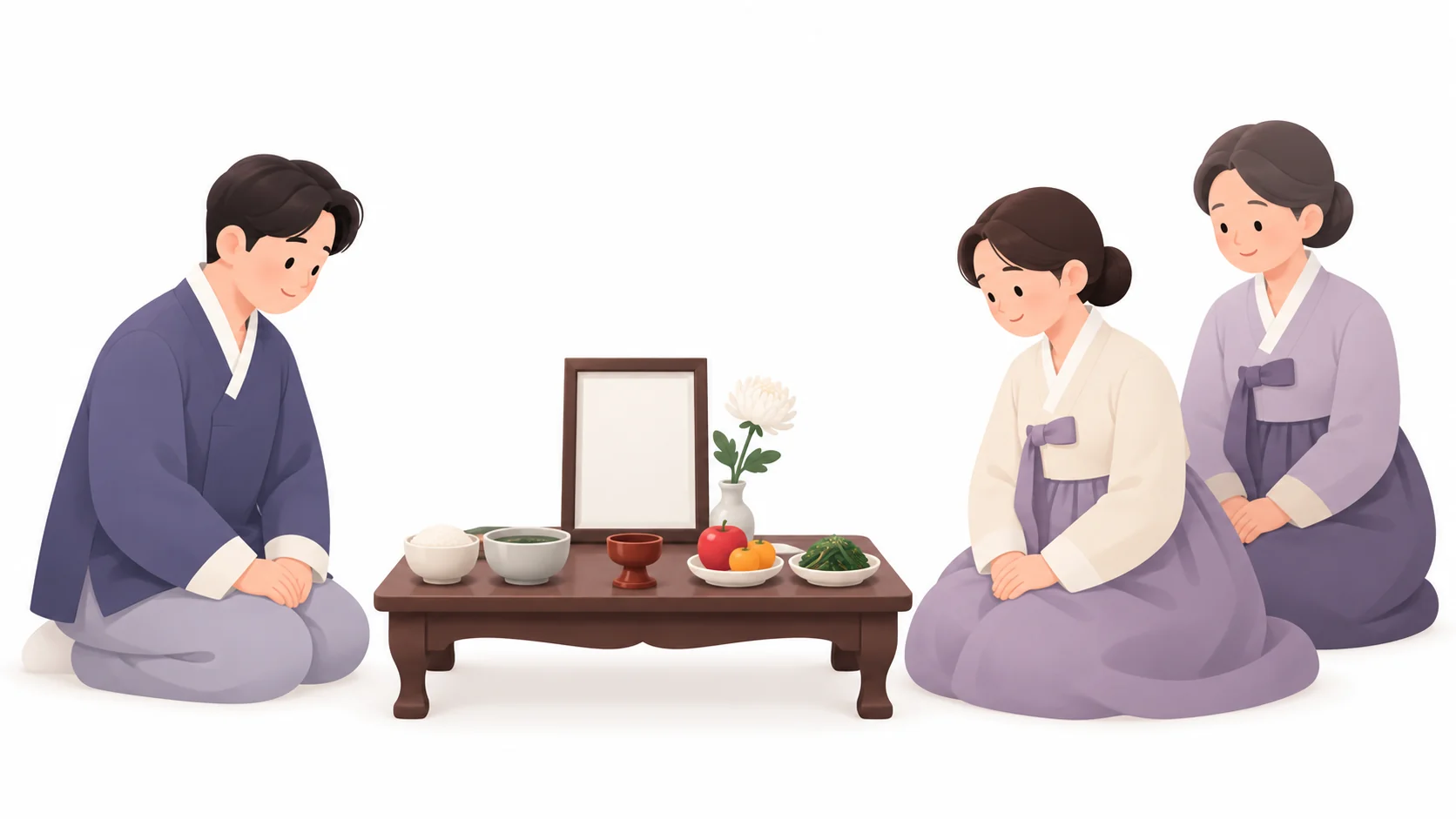 음식 가짓수를 줄여 간소하게 차린 제사상