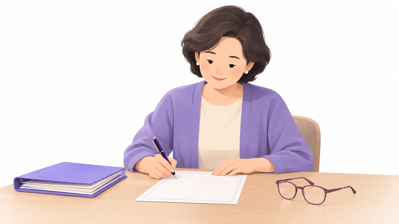 상속재산분할협의서 양식 항목을 차례로 적는 가족
