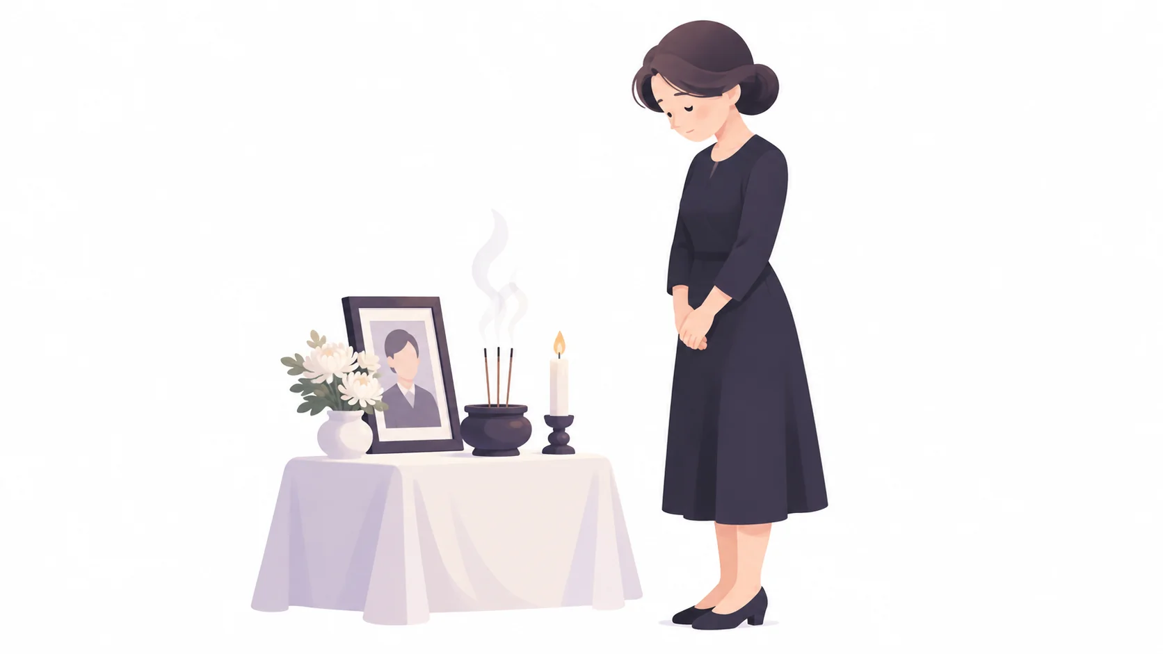 일반 빈소에서 절 대신 묵념으로 예를 표하는 기독교인 조문객