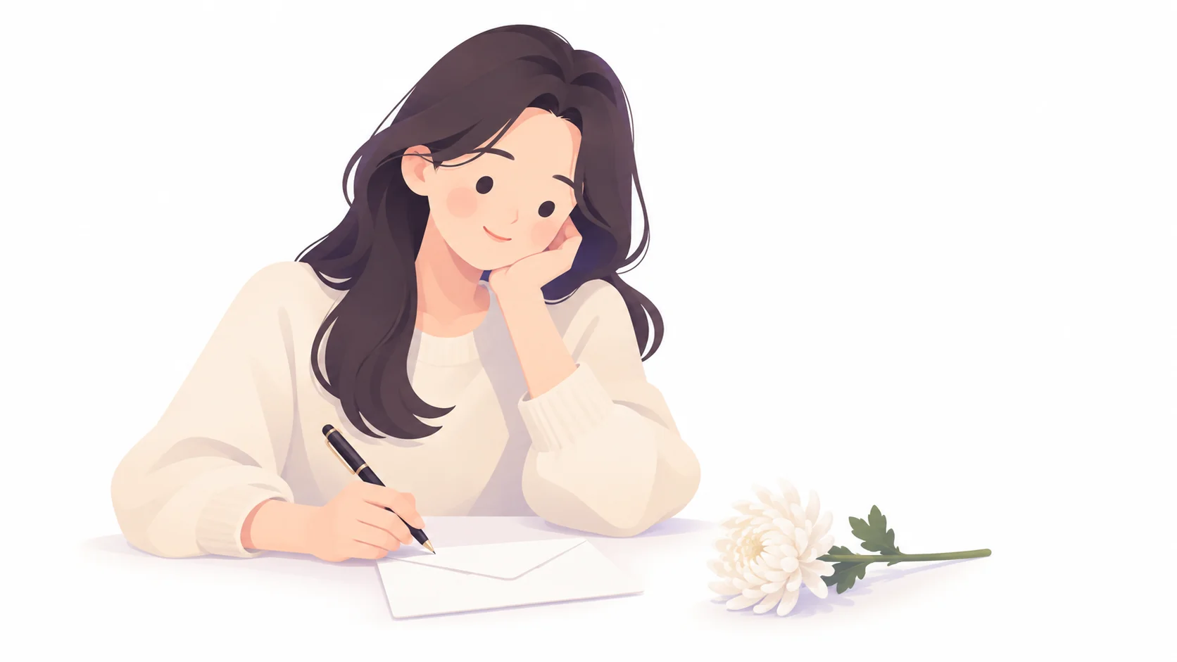 기독교 조문 조의금 봉투와 흰 국화