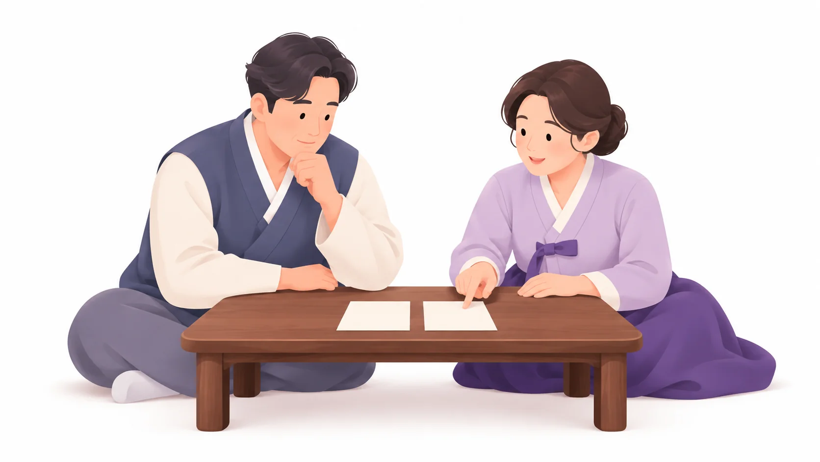 지방과 축문의 고인 칭호를 맞춰 보는 형제