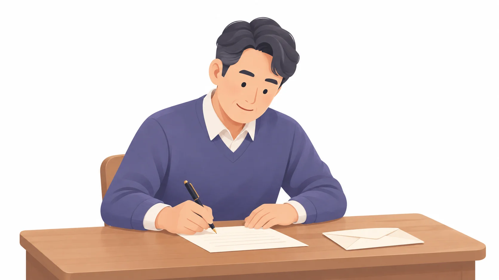 상조 청약 철회를 서면으로 준비하는 모습