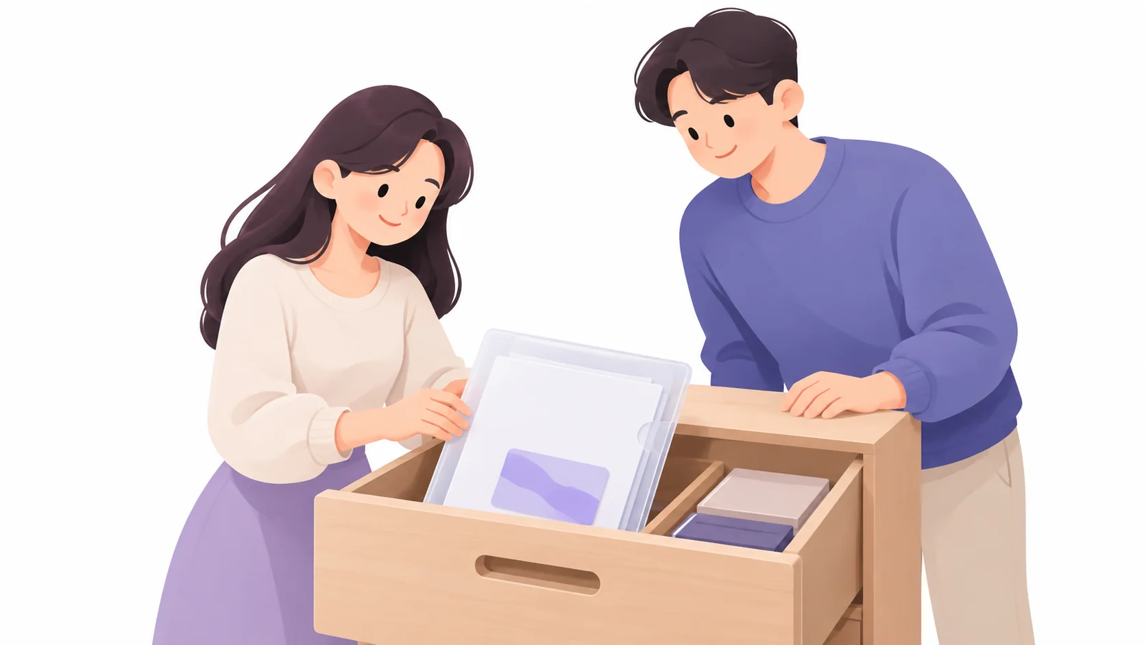 상조 계약서와 회원증서를 한곳에 보관한 모습