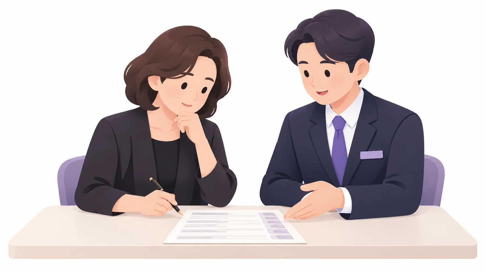 장례 첫날 장례식장 가격표를 확인하는 유족