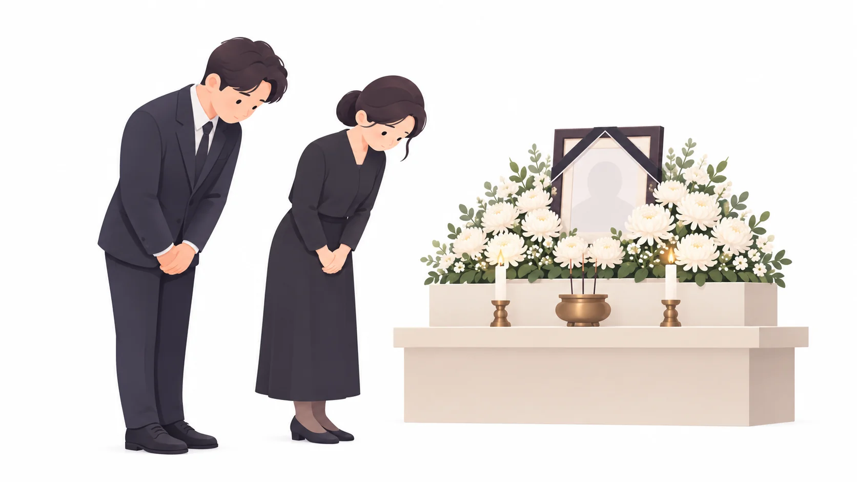 초상집 빈소에서 조문하는 조문객