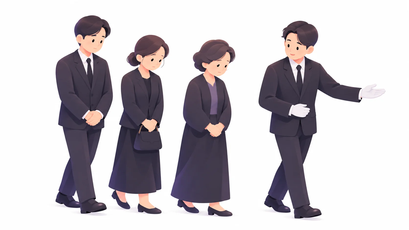 장례지도사의 안내를 받으며 1일장을 진행하는 가족