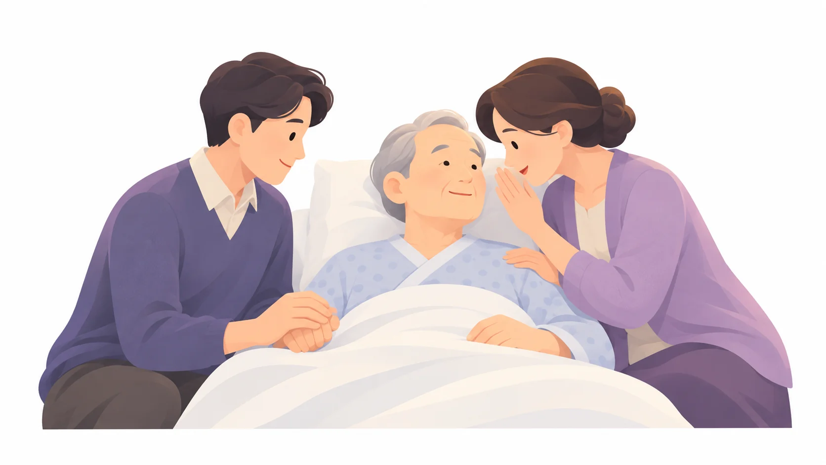 임종 직전 아버지 곁에 모인 가족