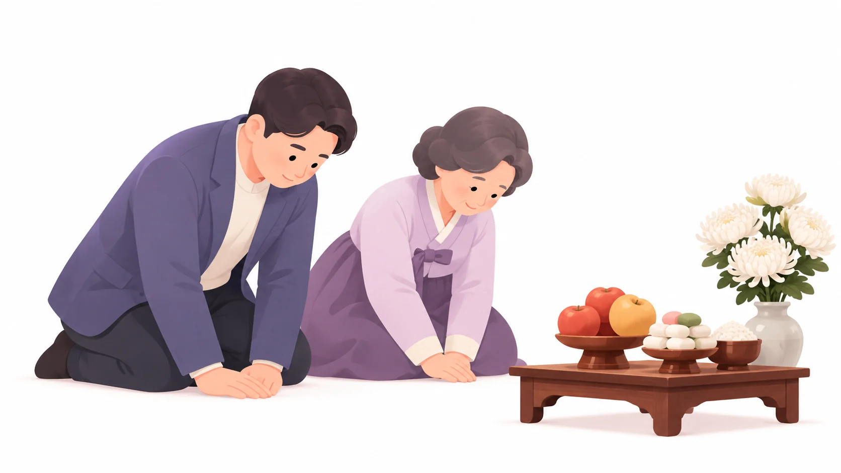 삼우제에 봉안당을 찾은 가족