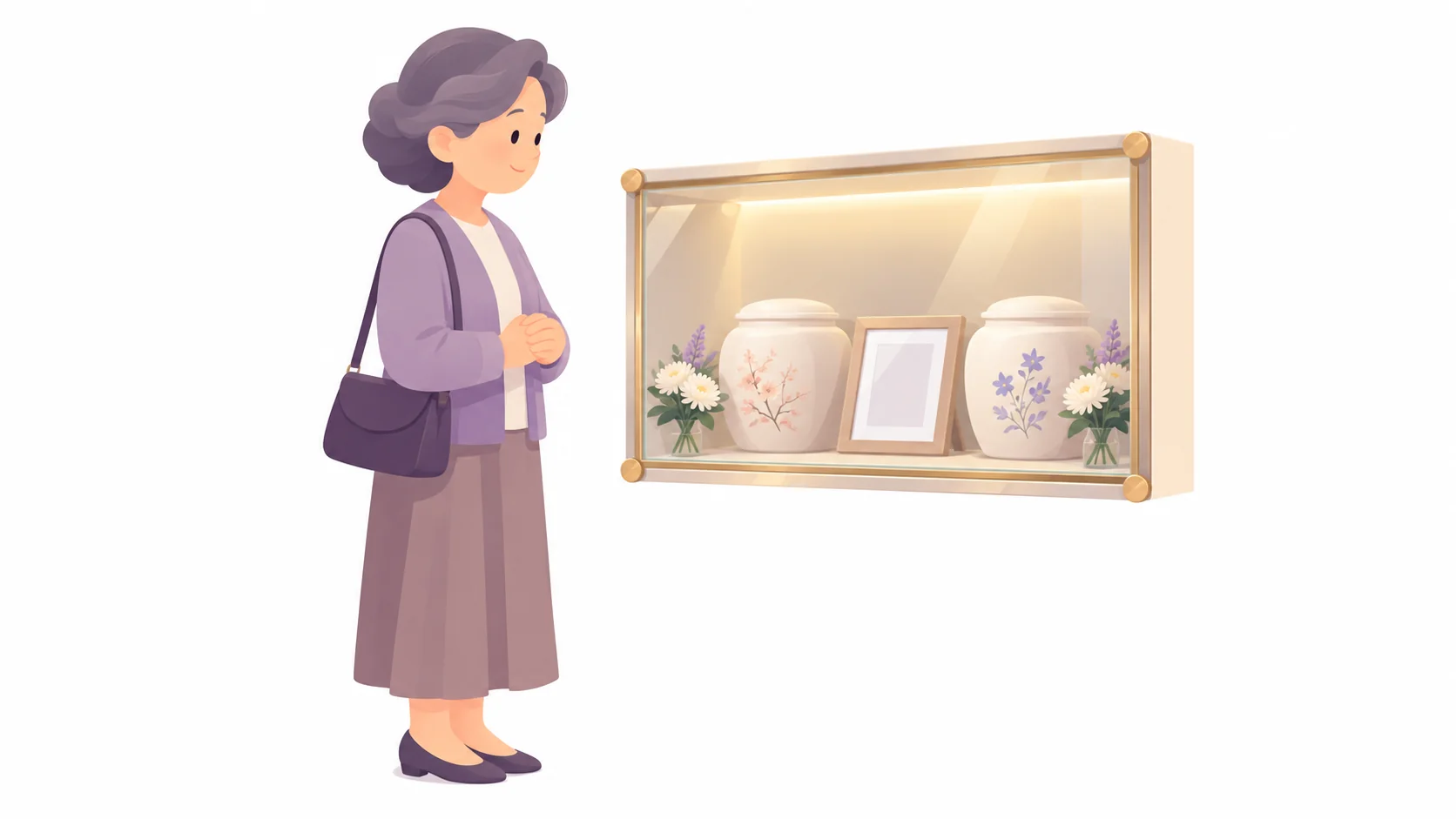 봉안당 부부단에 함께 모신 두 유골함