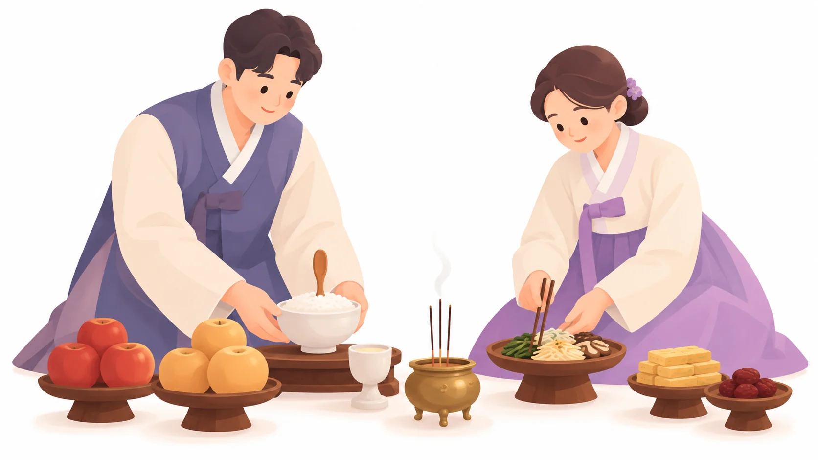 밥에 숟가락을 꽂고 젓가락을 올리는 삽시정저