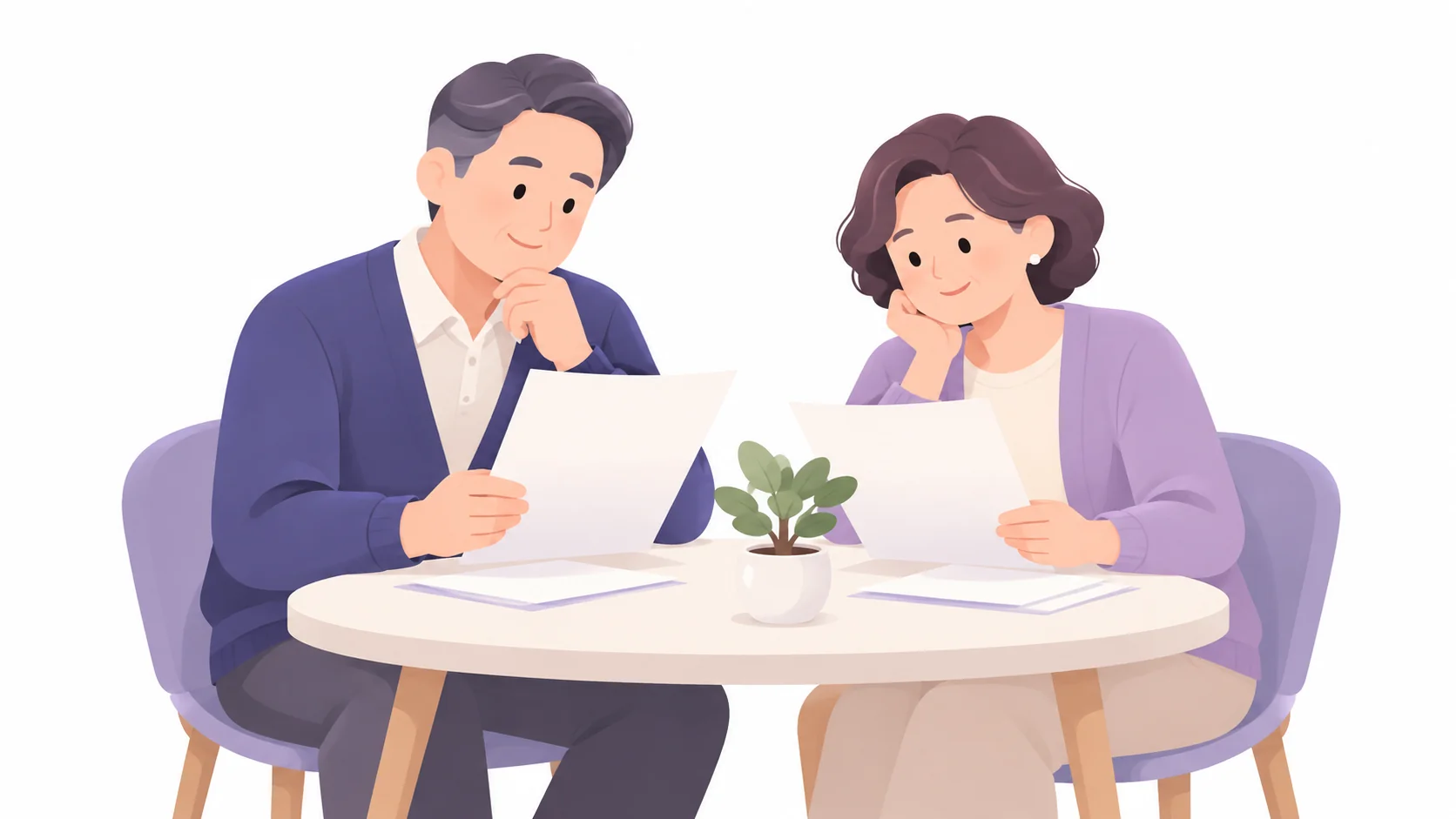수목장 가격표와 명패 비용을 비교하는 부부
