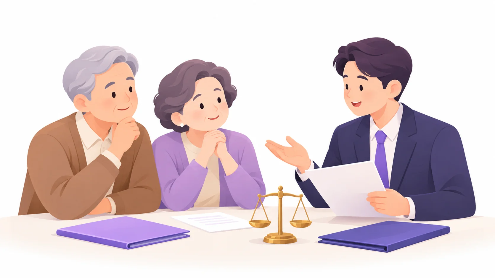 신탁재산의 상속세와 유류분을 상담하는 부부
